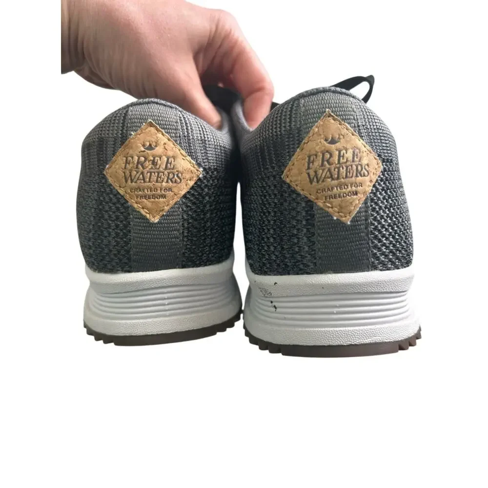 FreeWaters Men's Gray Knit Lace-Up Sneakers Size 13